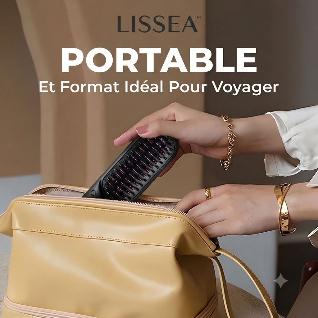 Lissea™ -Brosse Lissante Portable pour les Cheveux ou Perruque
